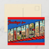 Michigan Landmerken Ansichtkaart Briefkaart (Voorkant / Achterkant)