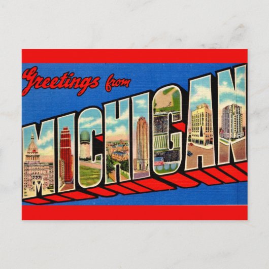 Michigan Landmerken Ansichtkaart Briefkaart (Voorkant)