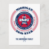 Michigan, Lansing, MI, Patriottisch, Monogram Briefkaart (Voorkant)