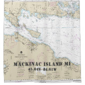 Michigan Latitude Nautical Mackinac Isl. Douchegordijn (Voorkant)