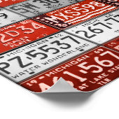 Michigan Licence Bord Flag Art Print Two (Hoek)