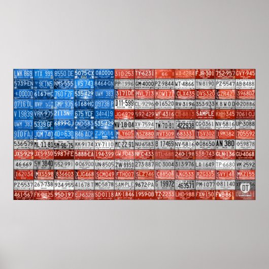 Michigan Licence Bord Flag Art Print Two (Voorkant)