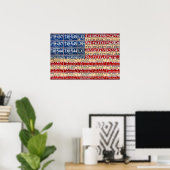 Michigan License Bord American Flag Art Poster (Thuiskantoor)