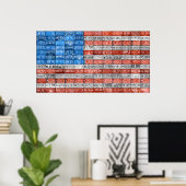 Michigan License Bord Flag Art Poster (Thuiskantoor)
