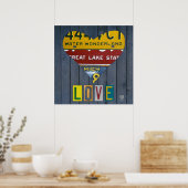 Michigan License Bord Love Heart  Art Poster (Keuken)