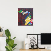 Michigan License Bord Map 2017 Poster (Thuiskantoor)