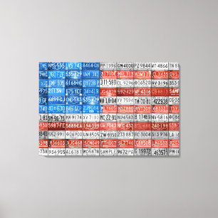 Michigan License Bord Vlag van VS Wrapped Canvas Afdruk