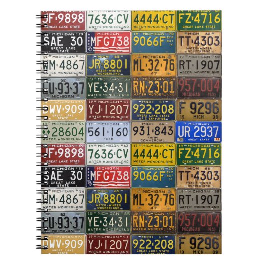 Michigan License Borden uit A Bywent Era Notitieboek (Voorkant)