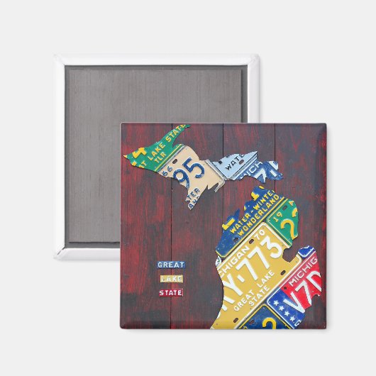 Michigan Licentie Bord Kaart van Design Turnpike Magneet (Voorkant / Achterkant)