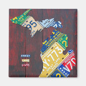 Michigan Licentie Bord Kaart van Design Turnpike Magneet (Voorkant)