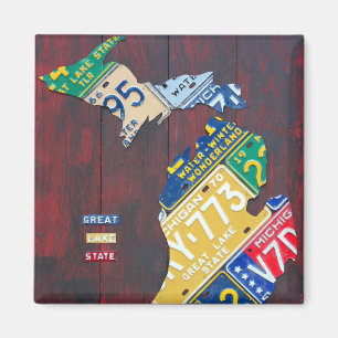 Michigan Licentie Bord Kaart van Design Turnpike Magneet