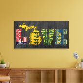 Michigan Liefde  Licentie Bord Word Art Canvas Afdruk (Insitu (Woonkamer))