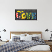 Michigan Liefde  Licentie Bord Word Art Canvas Afdruk (Insitu (Slaapkamer))