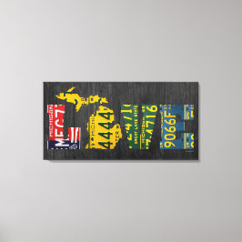 Michigan Liefde  Licentie Bord Word Art Canvas Afdruk