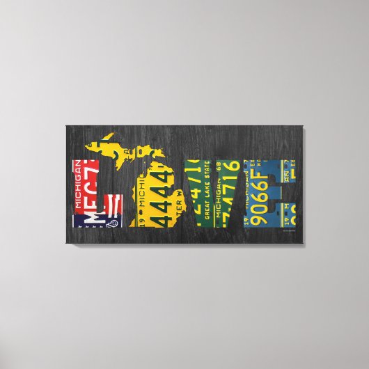 Michigan Liefde  Licentie Bord Word Art Canvas Afdruk (Voorkant)