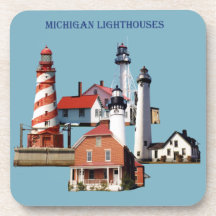 Michigan Lighthouders 6 plastic onderzetters