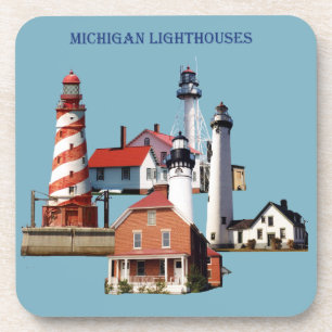 Michigan Lighthouders 6 plastic onderzetters