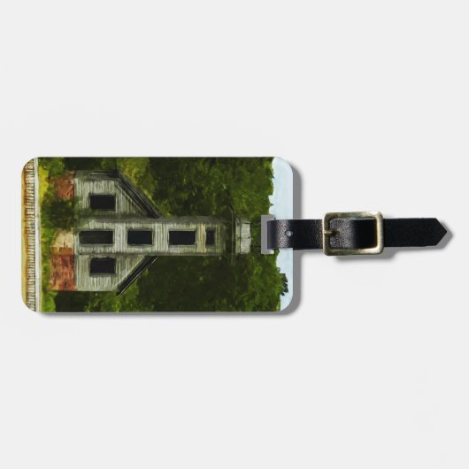 Michigan Lighthouse Abstract Impressionisme Bagagelabel (Voorkant horizontaal)