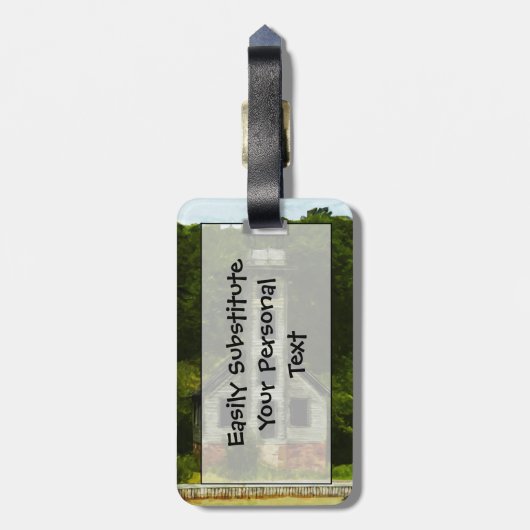 Michigan Lighthouse Abstract Impressionisme Bagagelabel (Achterkant verticaal)