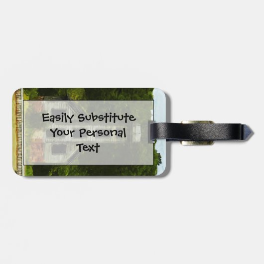 Michigan Lighthouse Abstract Impressionisme Bagagelabel (Achterkant horizontaal)