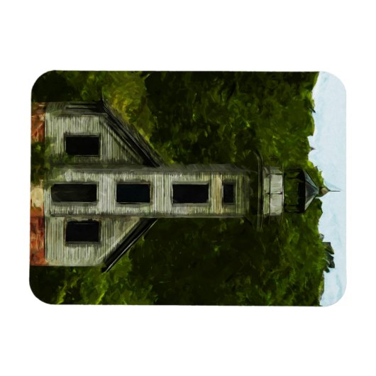 Michigan Lighthouse Abstract Impressionisme Magneet (Horizontaal)