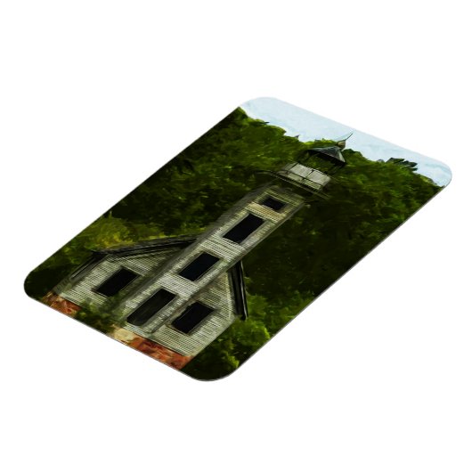 Michigan Lighthouse Abstract Impressionisme Magneet (Linkerzijde)