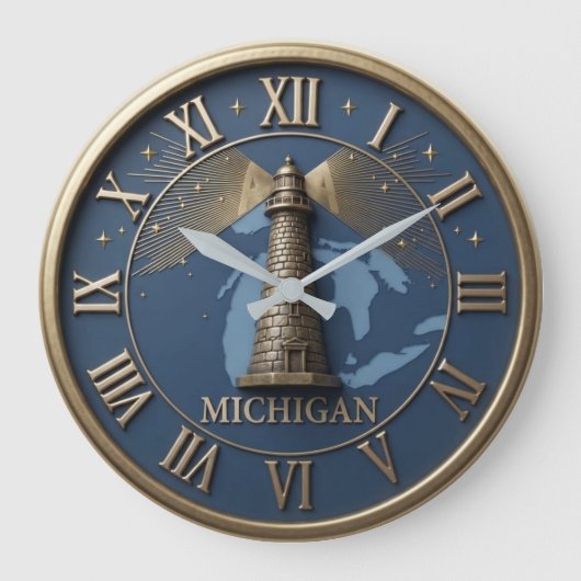 Michigan Lighthouse and State Map  Grote Klok (Voorkant)