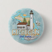 Michigan Lighthouse pin-knop Ronde Button 5,7 Cm (Voorkant)