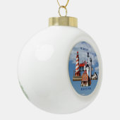 Michigan Lighthouse-ronde- of sneeuwflake-versieri Keramische Bal Ornament (Links)