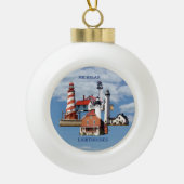 Michigan Lighthouse-ronde- of sneeuwflake-versieri Keramische Bal Ornament (Voorkant)