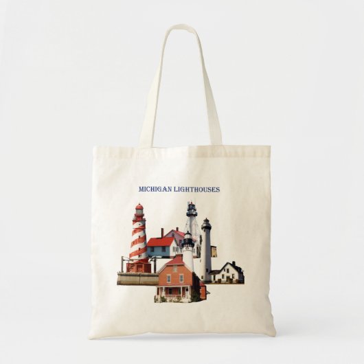Michigan Lighthouses canvas tas (Voorkant)
