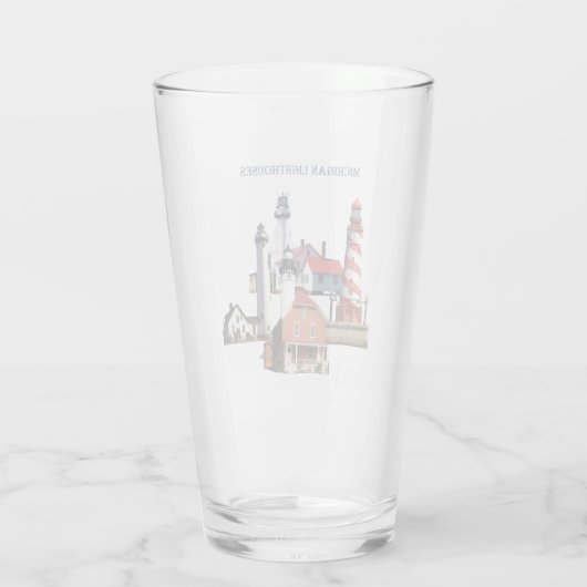 Michigan Lighthouses glass Glas (Achterkant)