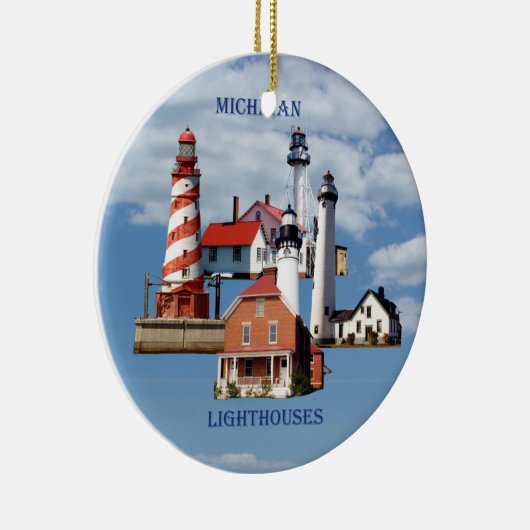 Michigan Lighthouses keramisch siermiddel Keramisch Ornament (Rechts)