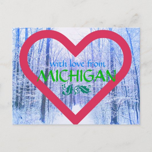 MICHIGAN LOVE HOLIDAY BRIEFKAART (Voorkant)