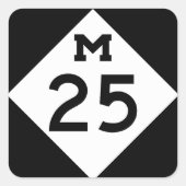 Michigan M-25 Vierkante Sticker (Voorkant)