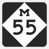 Michigan M-55 Vierkante Sticker (Voorkant)