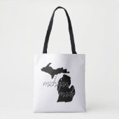 Michigan maakte Typografie met zwart Silhouette Tote Bag (Voorkant)