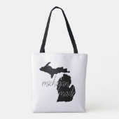 Michigan maakte Typografie met zwart Silhouette Tote Bag (Achterkant)