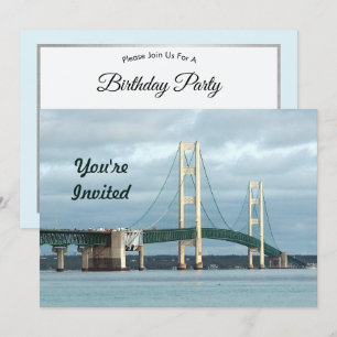 Michigan Mackinac Bridge Photo Birthday Kaart