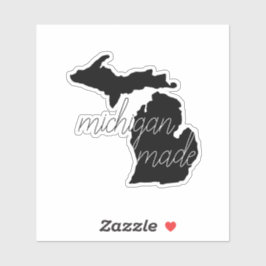 Michigan Made Black Silhouette State Sticker