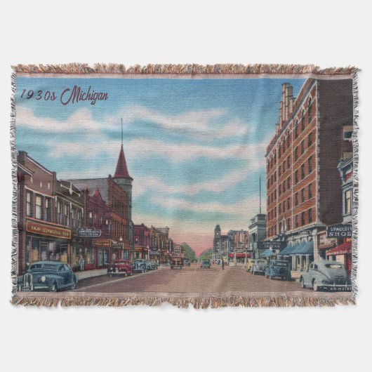 Michigan Main Street Throw Blanket uit de jaren '3 Deken (Voorkant)