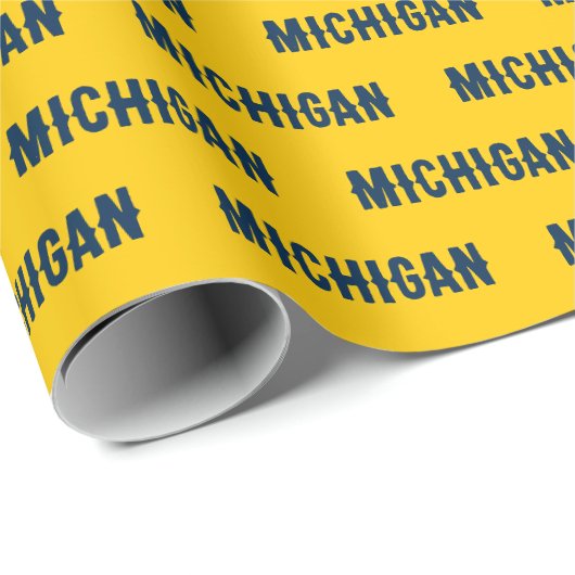 Michigan Maize en Blue Wrapping Paper Cadeaupapier (Rol Hoek)