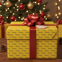 Michigan Maize en Blue Wrapping Paper