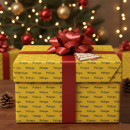 Michigan Maize en Blue Wrapping Paper Cadeaupapier