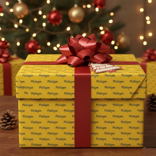 Michigan Maize en Blue Wrapping Paper Cadeaupapier