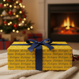 Michigan Maize en Blue Wrapping Paper Cadeaupapier