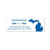Michigan Map Adres Garland Star Zelfinktende Stempel (Design)