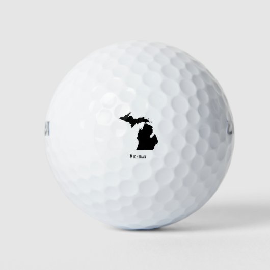Michigan Map - Black and White Modern Michigan Map Golfballen (Voorkant)