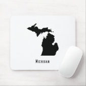 Michigan Map - Black and White Modern Michigan Map Muismat (Met muis)