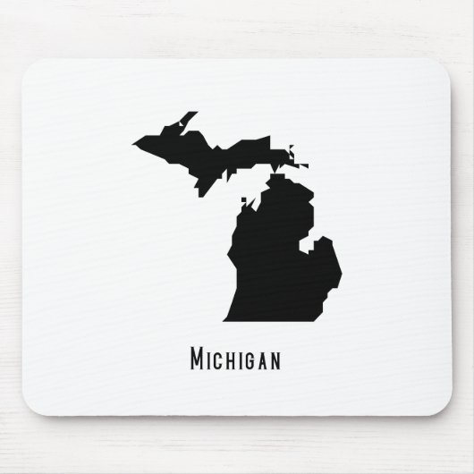 Michigan Map - Black and White Modern Michigan Map Muismat (Voorkant)